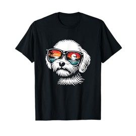 Cool Maltipoo Puppy Dog With Sunglasses Graphic Design T-Shirt