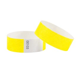 L LIKED 500 Pcs Wristbands for Events, Waterproof Neon Bands Entrance Wristbands for Music Festival Concert Contest(Fluorescent Yellow)