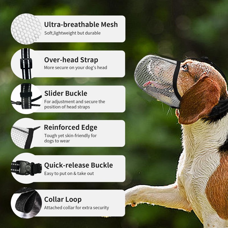 JOYPAWS Dog Muzzle, Breathable Soft for Medium to Large Dogs
