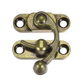 sourcing map Antique Vintage Lock Clasp Right Latch Hook Hasp 45mmx39mm Swing Arm Latch Bronze Tone 2 Pcs