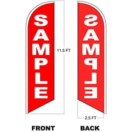 4 Less Co FRESH SQUEEZED LEMONADE Windless Swooper Flag Feather Banner Sign 2.5x11.5 ft Tall (Flag Only, not including pole spike) gb