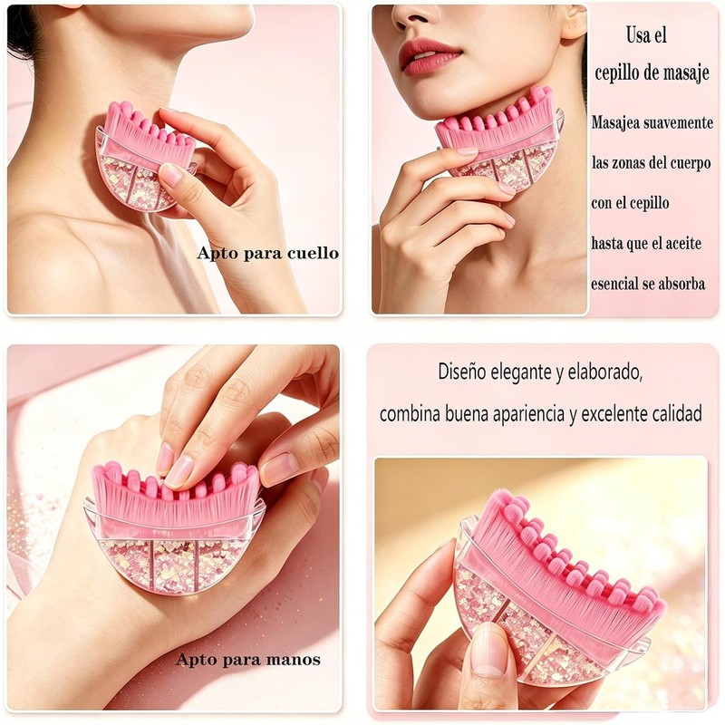 Guibell Set Cepillo Linfático y Gua Sha para Masaje Facial