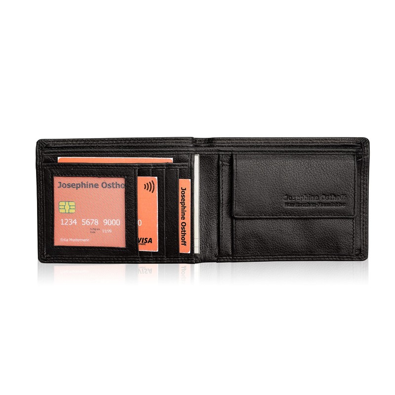 Josephine Osthoff Men's Leather Wallet with RFID Large with Coin