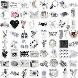 132PCS Aesthetic Stickers Black and White Sticker Bag,Retro Black and White Fashion Style,Vinyl Waterproof Sticker,Suitable for Teens,Water Bottle Suitcase Phone Skateboard Guitar Laptop Scrapbook