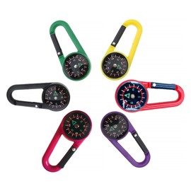 Pack of 6 Compass with Carabiner Hook Compass Key Ring Mini Compass Compass Kids Nautical Compass Outdoor Compass Small Key Holder with ABS Compass