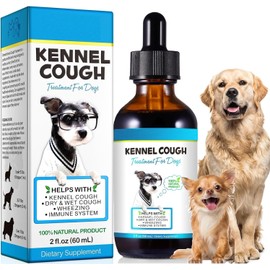 Natural Herbal Cough Drops for Dogs - Kennel Cough Relief & Respiratory Support - Soothes Dry/Wet Cough, Throat Congestion & Wheezing - All Breeds & Sizes - 60ml Vet-Approved Formula