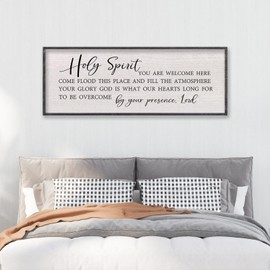 LuZhiQiang Holy Spirit You are Welcome Here Wall Decor 40"X15" Quote Christian Bible Verse Scripture Religious Art Wall Sign (Black)