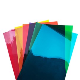 Transparent Decorative Window Film Anti UV Colorful Adhesive Vinyl Heat Insulation Solar Window Tinting Sheets Glass Film for Christmas Home Decoration,7 Colors Bundle Pack,6Inch x 11.8Inch