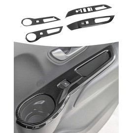 Hoolcar Door Window Lift Trim Switch Panel Cover Trim Compatible with Hyundai Santa Cruz 2022-2024, Carbon Fiber