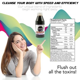 Omni Detox Cleanse Drink - Full Body Detox Juice - Grape Flavor - 100% Naturally Formulated Whole Body Detox System - Quick Body Cleanse Enriched with Vitamins & Minerals, 16 oz - Two Pack