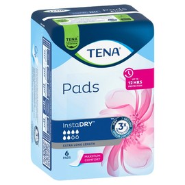 Tena Pads InstaDRY Extra Long Length Pads X 6 (Limit 4 per order)