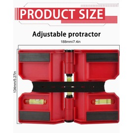 BARRU Spirit Level ABS Post Spirit Level Adjustable Angle Spirit Level Post Angle Spirit Level for Pipe Installation, Picture Hanging, Masonry, Carpentry (Red)