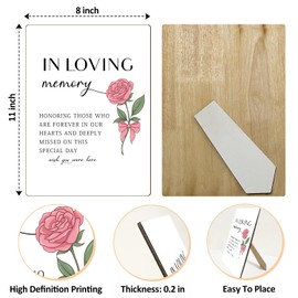 In Loving Memory Wedding Sign，Memorial Bar Signs, 8x11 Inches Wooden Play Sign with Stand for Bridal Shower Funeral Birthday Party Desk Decorations-19