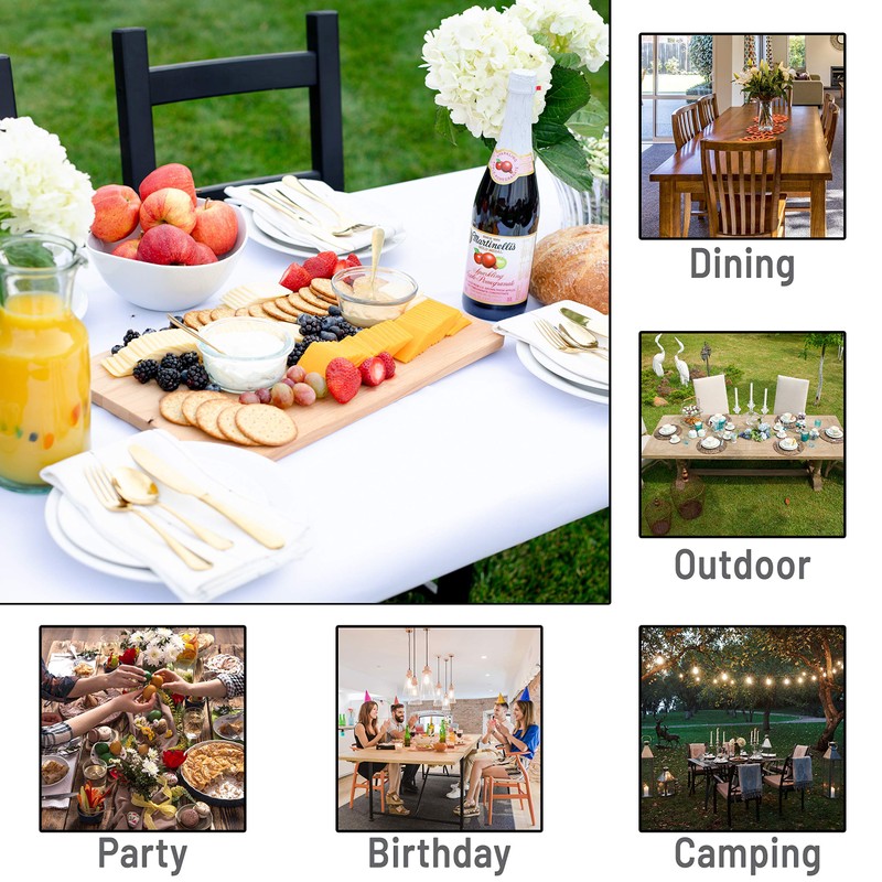 Signature Home Fitted Tablecloth Rectangle White Table Cover - 72