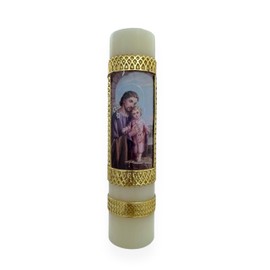 St Joseph Cirio Paschal Candle Easter Lent Holy Cirio Pascual 8" x 2" Vela Religious Gift