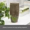 Elements 5.12x5.12x10.83 Inch Black and Gold Textured Ceramic Vase