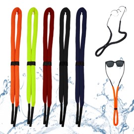 Pack of 5 Glasses Straps Floating 34 cm Neoprene Elastic Sports Glasses Strap, Retainer Strap Waterproof, Multicoloured Adjustable Anti-Loss Glasses Straps for Water Sports Boating Men Women