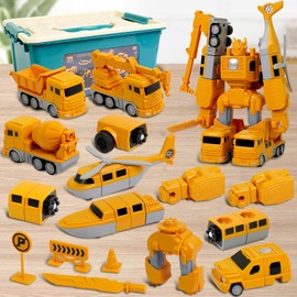 U UiiSii Kit Magnético de Construcción para Niños,Vehículo de Ingeniería, Robot Armable y Coches/Camiones con Piezas Intercambiables - Juguete Educativo 3-8 Años