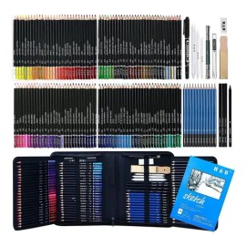 Kit Lápices de Dibujo y Boceto Nayumi 145 Piezas con Estuche                                                                                          