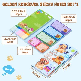 A1DIEE Golden Retriever Sticky Notes - 550 Sheet I Just Really Like Golden Retriever Bundle Writing Memo Pads, Cartoon Dog Self-Stick Notes Pads Page Marker Back to School Gifts for Student