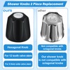 Metal Matte Black Shower Knob 2 Piece Replacement, Compatible with