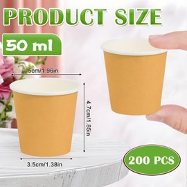 Kleemeiero Pack of 200 Paper Cups, 50 ml Disposable Cups Coffee Cups Tea Cups Coffee-to-Go Paper Cups Tasting Cups Drinking Cups Party Cups Disposable Cups Paper for Hot and Cold Drinks