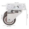 2pcs Caster Wheels Silent 360° Rotation Brake Free TPR Soft