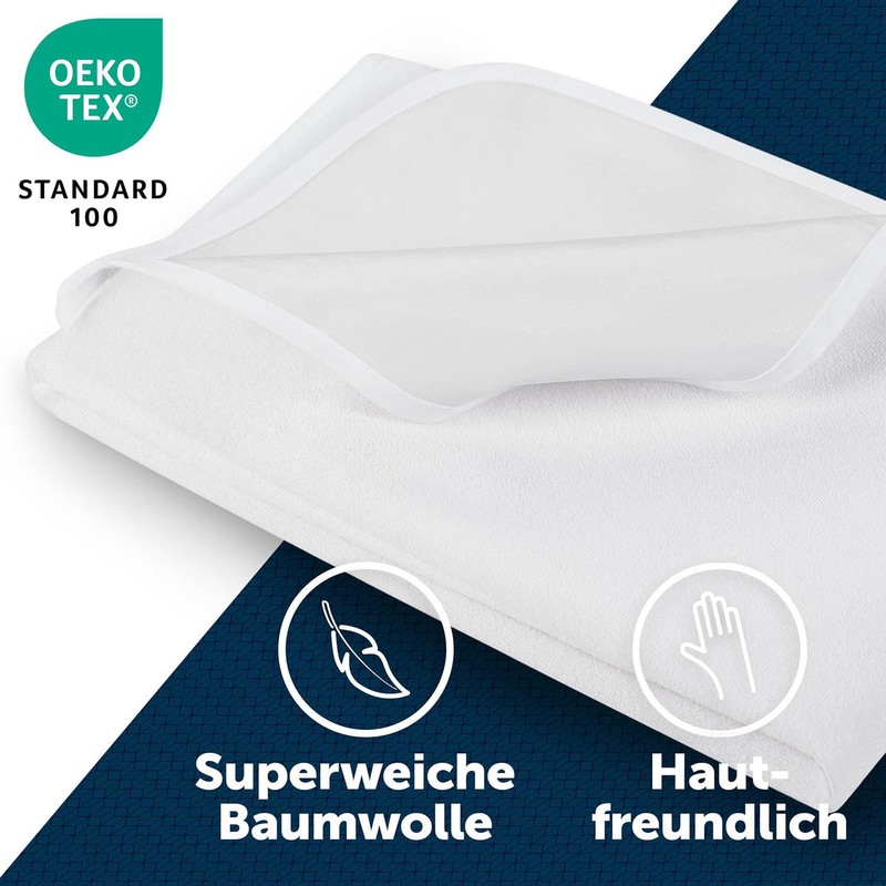 Blumtal Waterproof Mattress Protector, Breathable Mattress Topper, No Crinkles, White