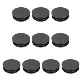 MECCANIXITY 10 PCS 1.77"(45mm) Round Plastic Hole Plugs, Black Plastic Pipe Tubing End Caps for Furniture, Pipe Tubing, Table, Chair