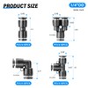 TAILONZ PNEUMATIC Black 1/4 Inch od Push to Connect Fittings