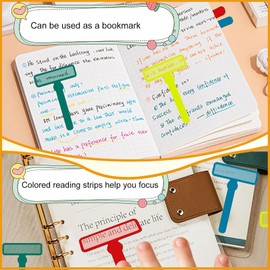 Raheem 8pcs Dyslexia Aids Reading Tools for Kids Coloured Guided Reading Strips & Finger Rings Ideal for Improving Focus Reducing Eye Strain and Helping with Dyslexia and ADHD