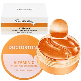 Pack of 60 Eye Pads Against Dark Circles, Vitamin C Under Eye Patches, Collagen Eye Pads, with Vitamin C, Eye Mask Anti-Ageing, for Eye Care, Reduces Wrinkles and Swelling