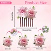 8 Pieces Rose Hair Clips, Pink Rose Flower Hair Comb