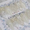 Wedding emboss handmade nail tips - Almond S / 웨딩
