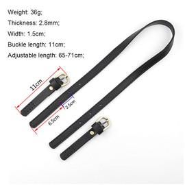 Bamboopack 2PCS PU Leather Shoulder Bag Strap Replacement Adjustable Handbags Belt DIY Shoulder Bag Accessories Straps with Adjustable Buckle for Bag Handbag Handle Bag, Black