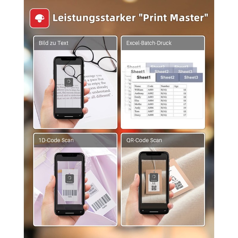 Phomemo M120 Label Printer Bluetooth, Mini Label Printer Sticker Printer