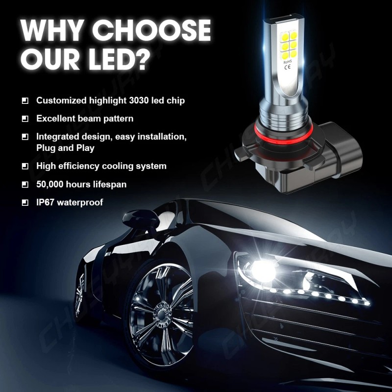 CHUSYYRAY 9005+H7 LED Headlight Bulb Combo Conversion Kit High Low