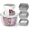 KEOUKE Multifunctional Vegetable Chopper Bowl White - 3 Interchangeable Blades