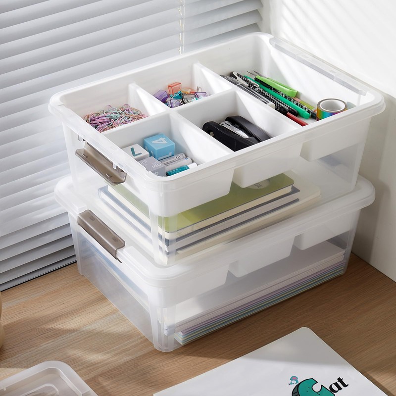 MACOPRO 17 QT Plastic Storage Box with Removable Tray Craft
