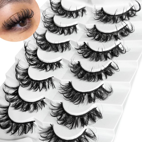 Wispy Lashes Wet Look NINGLASH D Curl False Eyelashes Natural