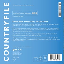 Abacus Cards General Male/Female Blank/Birthday Card - Brothers Water, The Lake District - Eco-Friendly & Recyclable - From the BBC Countryfile Range