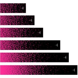 White Water Archery Laminated Pink Spray Paint Fade Arrow Wraps 15 Pc Pack Choose Length Width (5, 1)