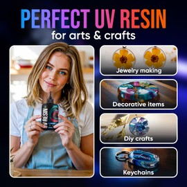 CRAFT RESIN 300g UV Resin Kit Hard Type Low Viscosity – Crystal Clear and No-Yellowing UV Resin Glue for DIY, Jewelry Making, Molds Casting and Polymer Clay Projects - Fast Cure Under UV Light