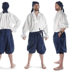 HEMAD Fidegart Men's Medieval Pirate Headscarf 100% Cotton Triangle, blue, Unit size