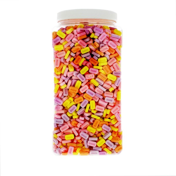 Pez 5.5 Pound Bulk Unwrapped Pez Candy - Assorted Bulk Pez Unrolled in 1 Gallon Gift Ready Reusable Square Jar