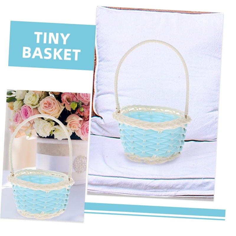MERRYHAPY Tiny Baskets Set of 6 Weaving Storage Baskets Handles
