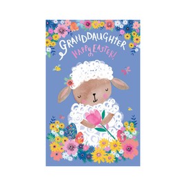 Words 'n' Wishes Easter Card for a Lovely Granddaughter, 21.7 x 14.4 cms, FSC Certified and Multi-Coloured