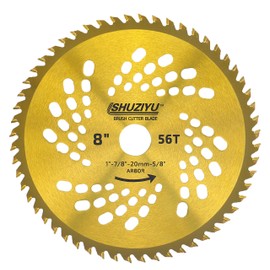 LSHUZIYU, 8"-56T. 1" Arbor with Washer Adapter 7/8"-20mm-5/8, Brush Cutter Blade, Trimmer Weed Blade. Suitable for All Brand of Brush Cutter