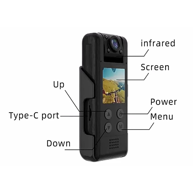 Body Worn Camera Professional 180 Degree Rotation HD Night Vision