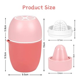 Wishstar Lemon Squeezer, Manual Juicer, Lemon Squeezer, Hand Press, Lime Squeezer Citrus Juicer in Lemon Shape, Fruit Press for Lemons/Limes/Apples/Citrus/Grapfruit - Pink